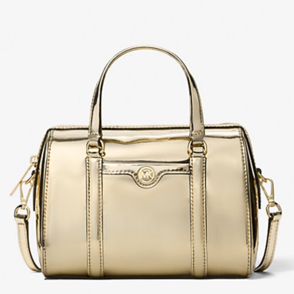 MICHAEL KORS Jet Set Small Metallic Convertible Crossbody Duffle Xbody
Pale Gold - Picture 3 of 16